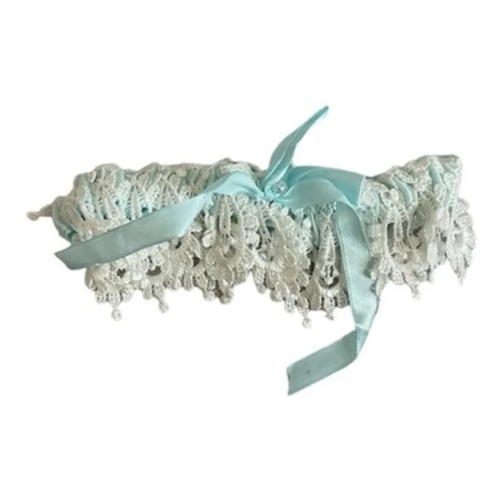 Secrets Resorts & Spas x Agent Provocateur Blue White Bridal Lace Garter NWOT